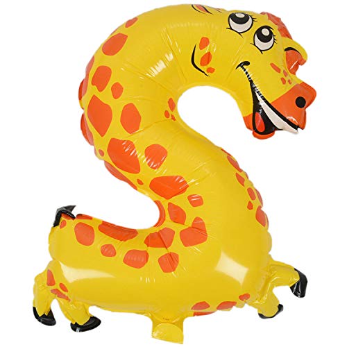 ensecoo Cute Kinder Pet Numbers Folienballon Tier Air Walker Helium Fun Birthday Parties Dekor, Giraffe 2 von ensecoo