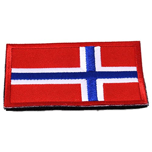 ensecoo National Flagge Stickerei 3D Abzeichen Patch Armband RÜCkseite Patches Norwegen von ensecoo