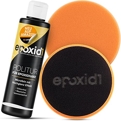epoxid1® Polierset für Epoxidharz | Polierpaste inkl. Polierschwamm zum polieren von Epoxidharz, Resinharz & Co | Polierscheibe für Poliermaschine & Excenter von epoxid1