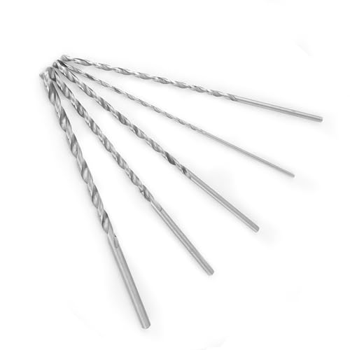 5pcs 2-5 mm Hochgeschwindigkeits-Stahlbohrer-Bit-Sets, extra langes Bohrwerkzeug für Holzplastik und Aluminium gerade Shank Bohrer von equlup