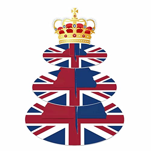 Britisches Flaggen-Geschirr-Set, Krönungsparty-Dekoration für König Karl III, Britische Flagge Pappteller, Tassen und Servietten Geschirr-Set - Union Jack Geschirr Partyzubehör von ereqeip