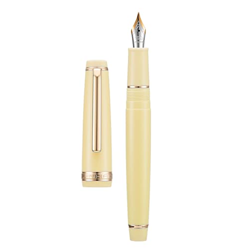 Jinhao 82 Mittel Feder Füllfederhalter, Gelb mit Gold Trim Acryl glatter Schreibstift von erofa