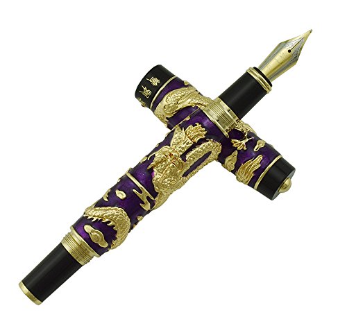 Jinhao Füllfederhalter, mittelgroße Spitze, chinesische Handarbeit, Cloisonne Emaille, Malerei Drache, Advanced Business Geschenk Pen von erofa