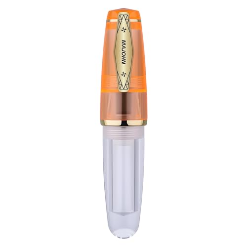 erofa Majohn Q3 Mini Pipette Füllfederhalter Extra feine Feder, Transparent Orange Acryl Große Kapazität Taschenstift mit Box von erofa