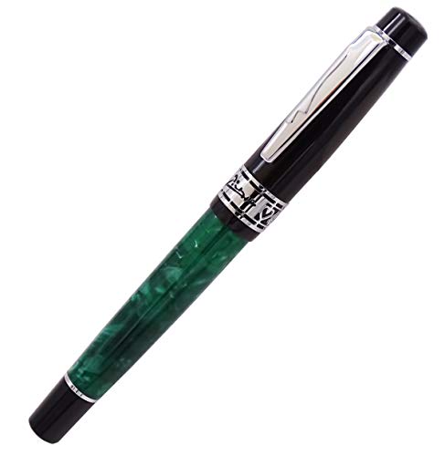 erofa Picasso 915 Marmor-Zelluloid-Füllfederhalter, grüne Farbe, mittlere Tintenfeder, mit Stifttasche von erofa