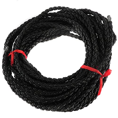 esnado Lederband-Bolaband rund geflochten | 7 mm | Farbe: Schwarz | Länge: 1 Meter | ECHTES Leder - pflanzlich gegerbt | zum Basteln | Herstellung von Armbändern, Schmuck von esnado