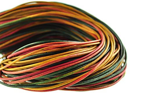 esnado Lederschnur Rund 2 mm. Multicolor - 5 Meter von esnado