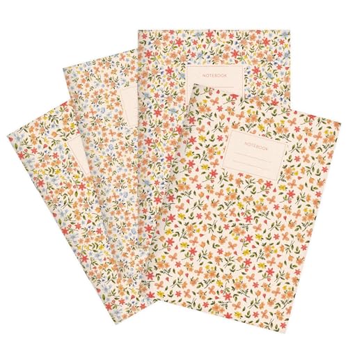 etmamu 1033 4er-Set Notizhefte A4 | Summer Bloom, 32 Blatt Punktraster von etmamu