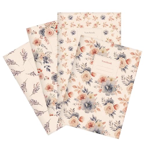 etmamu 1069 4er-Set Notizheft A5 | Watercolor Garden 2, 32 Blatt Punktraster von etmamu