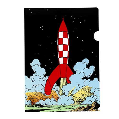 Moulinsart A4 Plastic Folder The Adventures of Tintin The Lunar Rocket Taking Off (15134) von etranger di costarica