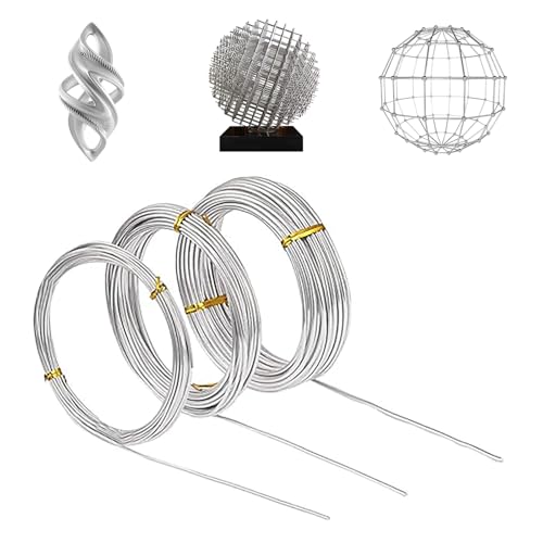eupdd 3 Stück Silber Basteldraht: 1mm/2mm/3mm Silberdraht, Aluminiumdraht, Schmuckdraht Silber, Weicher Biegsamer Draht für Schmuckherstellung, DIY Bastelarbeiten, Modellieren eupdd 3 Stück Silber Basteldraht: 1mm/2mm/3mm Silberdraht, Aluminiumdraht, Schmuckdraht Silber, Weicher Biegsamer Draht für Schmuckherstellung, DIY Bastelarbeiten, Modellieren von eupdd