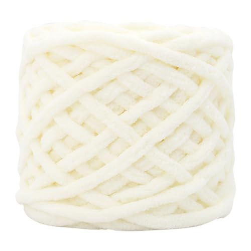 Deckengarn weiche dicke klobige Wolle für Häkel 100 g flauschig klobiges Garn für Hand stricken DIY Chunky Strickwolle für Pullover Hüte Schals Creme Weiß weiß von eurNhrN