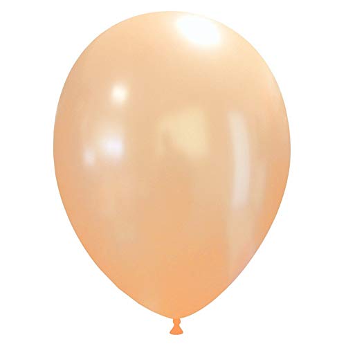 100 große metallic Luftballons (Farbe wählbar) (Pfirsich) von eventkauf