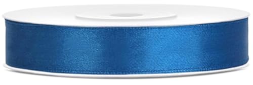 Satinband 25m x 12mm Dekoband Geschenkband (Blau) von eventkauf