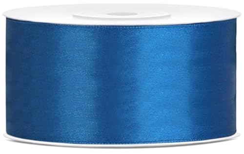 Satinband 25m x 38mm Dekoband Geschenkband (Blau) von eventkauf