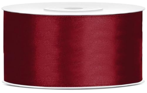 Satinband 25m x 38mm Dekoband Geschenkband (Bordeaux) von eventkauf