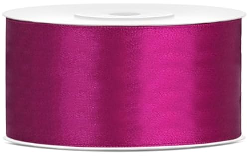 Satinband 25m x 38mm Dekoband Geschenkband (Fuchsia) von eventkauf