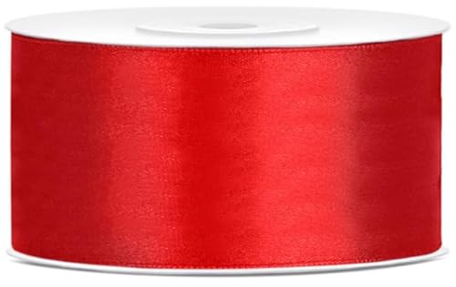 Satinband 25m x 38mm Dekoband Geschenkband (Rot) von eventkauf