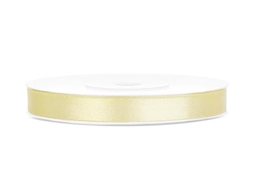 Satinband 25m x 6mm Dekoband Geschenkband (Hellgelb) von eventkauf