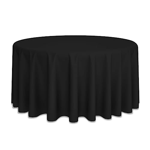 Tischdecke Rund Schwarz Unifarben Polyester (300 cm) von eventkauf