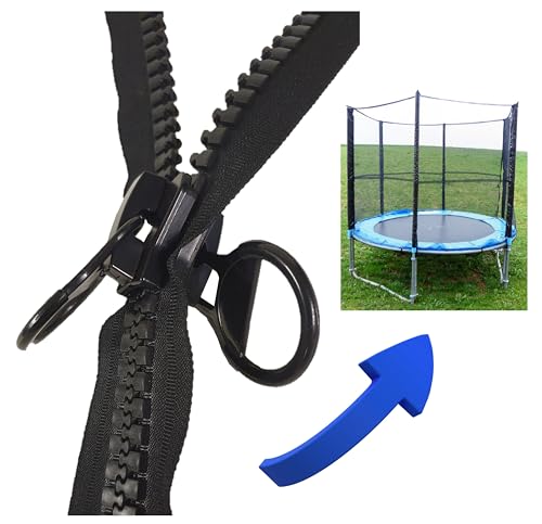 Trampolin Ersatzreißverschluß Doppel-Zipper beidseitig bedienbar schwarz 20 Zoll (schwarz, 100 cm) von everest 1953