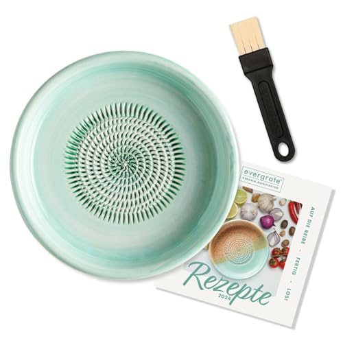 evergrate Keramikreibe Dipschale im Motiv Mint mit Küchenpinsel und Rezeptheft evergrate Keramikreibe Dipschale im Motiv Mint mit Küchenpinsel und Rezeptheft von evergrate