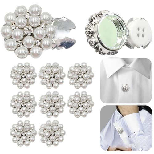 Crystal Button Covers,Rhinestone Button Covers,Button Clips For Shirts,Detachable Shirt Button Clips,Sparkly Button Covers (Style35,2pcs) von evtbtju