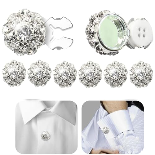 Crystal Button Covers,Rhinestone Button Covers,Button Clips For Shirts,Detachable Shirt Button Clips,Sparkly Button Covers (Style50,2pcs) von evtbtju