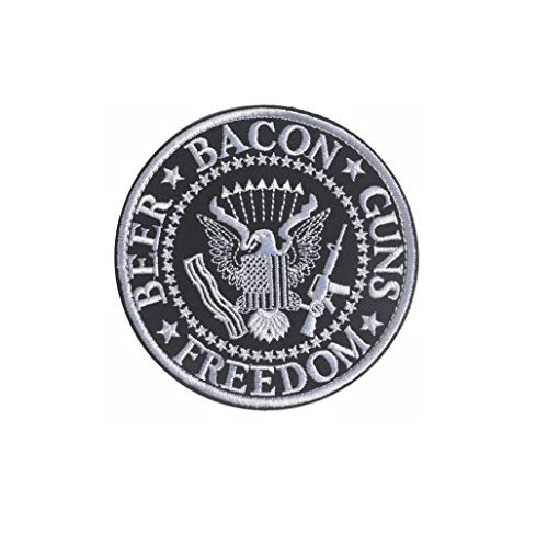 1 x Bacon Pistolen Freiheit Militär Patch Stoff bestickt Abzeichen Patch Taktische Aufkleber von ewkft