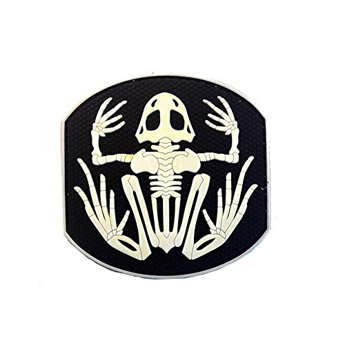 1 x Seal Team 6 Skelett Frosch Frosch 3D Militär Patch PVC Abzeichen Patch Taktische Aufkleber für Kleidung mit Haken (weiß) von ewkft