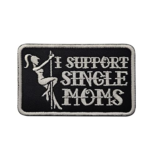 I Support Single Moms Stickerei Patches Klettverschluss Patch für Kleidung Hut (B) von ewkft