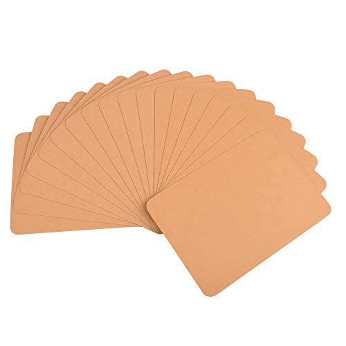 ewtshop® Kraftkarton-Karten, 50 Stück, 10,5 x 14,8 cm, aus Naturkarton, Moderationskarten für Präsentation Gesprächsleitung Kraftpapier, Brown Natural Craft Card Ansichtskarte von ewtshop