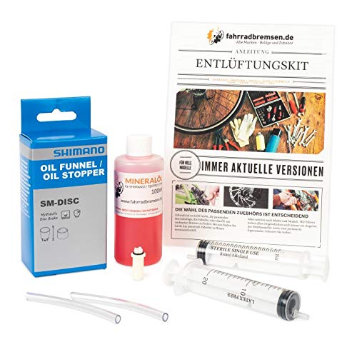 Rennrad Entlüftungskit Service Kit für Shimano Scheibenbremsen inkl. 100ml Bremsflüssigkeit von fahrradbremsen.de