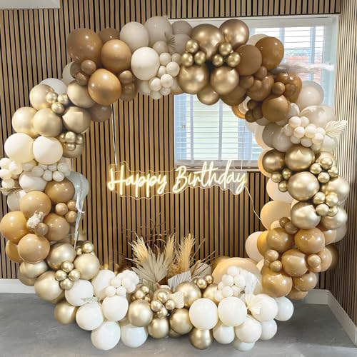 Beige Luftballons Geburtstagsdeko - 167pcs Brown Balloon Girlande with Luftballons Gold,Balloons Beige,Luftballon Sand Weiß,Luftballon Girlande for Party Deko Geburtstag,Hochzeit,Baby Shower Babyparty von fairymaiden