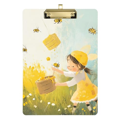 Bee Collecting Honey Meadow Kunststoff-Klemmbrett Metall Klemmbrett Rechnung Klemmbrett Klemmbrett Notizblock für Ingenieur Militär 31,8 x 22,9 cm von famyily