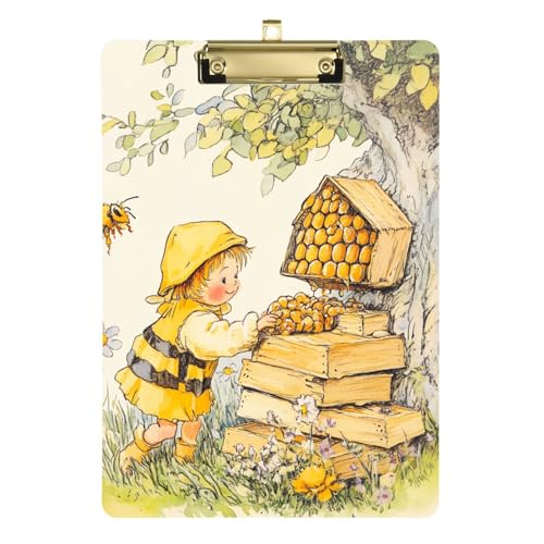 Bienensammel-Klemmbrett aus Kunststoff, Honigbaum, Klemmbrett, Klemmbrett, zum Aufhängen, für Architekten, Büro, 31,8 x 22,9 cm von famyily