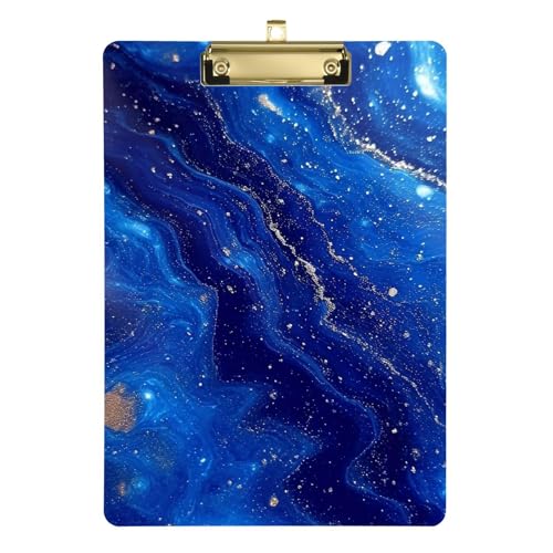 Blau-goldenes Luxus-Marmor-Textur, Krankenschwester-Klemmbrett, wasserdicht, für Lehrer, Muss für Klassenzimmer, Grundschule, Größe 22,9 x 30,5 cm von famyily