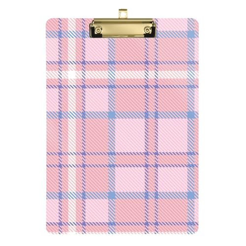 Buffalo Plaid Check Tartan Schottland Pfirsich Kunststoff Klemmbrett Legal Size Classic Klemmbrett Form Klemmbrett für Sozialarbeiter Krankenhaus 31,8 x 22,9 cm von famyily