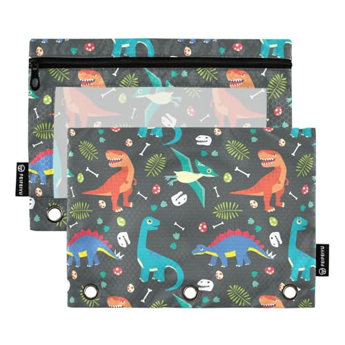 Bunte Bindertaschen mit Baby-Dinosaurier-Muster, 3 Locher für 3 Ringe, Bindertasche, wasserdicht, für Studenten von famyily