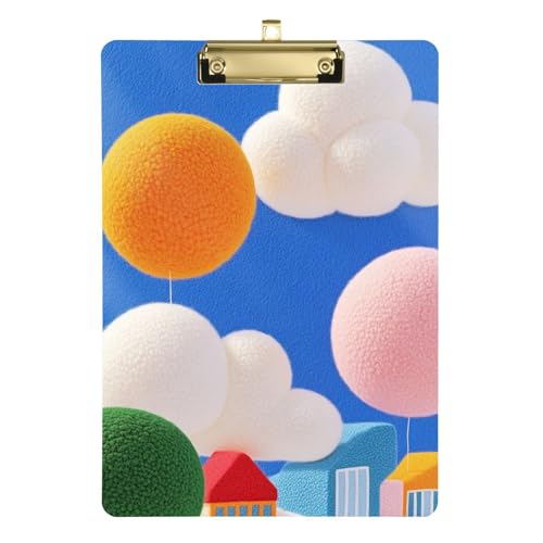 Buntes Fairy Town Cop-Klemmbrett, Standard-Loch, für legale Frauen, Basketball-Trainer, Größe 22,9 x 30,5 cm von famyily