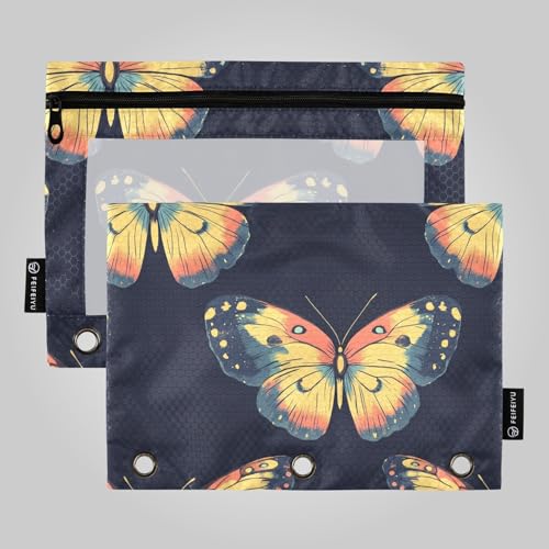 Butterfly Beauty Binder Pouches 3 Hole Punch Binder für 3 Ringe Binder Tasche mit 3 Löchern für Studenten Zuhause Reise Karten Aufbewahrungsbehälter von famyily