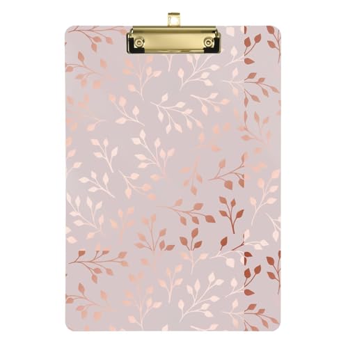 Elegantes, dekoratives Klemmbrett mit Blumenmuster in Roségold, legale Größe, Klemmbrett mit großem Clip, flaches Klemmbrett, Loch für Medizinstudenten, taktisch, 31,8 x 22,9 cm von famyily