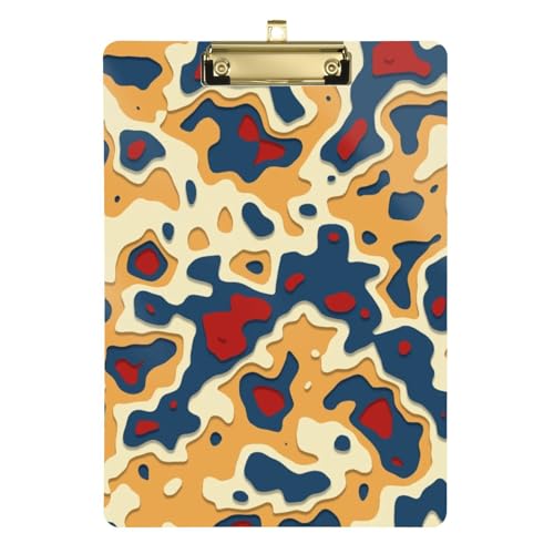 Farbige Camouflage-Ordner mit Klemmbrett, transparent, für Klemmbrett, Lehrer, Größe 22,9 x 30,5 cm von famyily