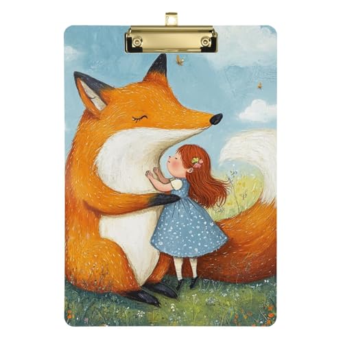 Fox Little Girl Klemmbrett aus Kunststoff, Blau, für Rechnungen, Klemmbrett, Notizblock für Architekten, Zahnärzte, 31,8 x 22,9 cm von famyily