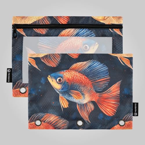 Goldfish Ringbuchtasche mit großem Auge, 3-fach gelocht, für 3 Ringe, Ordnertasche mit Löchern für Untersuchungsbüro, Dokumenten-Organizer von famyily