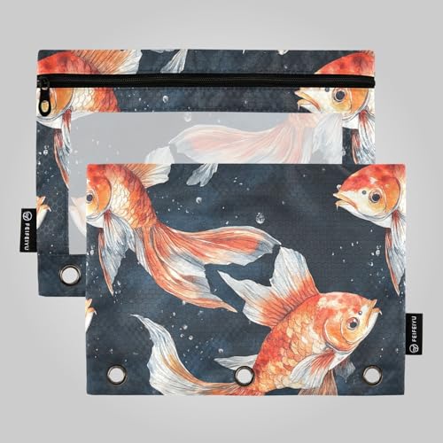 Goldfish Ringbuchtaschen, 3-Loch-Tasche für 3-Ringe, Ordner mit drei Ringen, für Studenten, Büro, Organizer von famyily