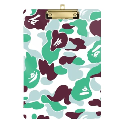 Grau-grüne Camouflage-Ordner mit Klemmbrett, Kunststoff, für das erste Jahr, Lehrer-Must-Haves, Größe 22,9 x 30,5 cm von famyily