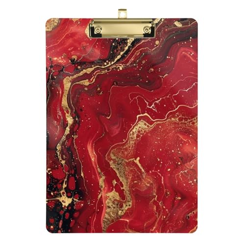 Klemmbrett aus Kunststoff für legale Frauen, Basketball-Trainer, Größe 22,9 x 30,5 cm, Rot-Gold von famyily