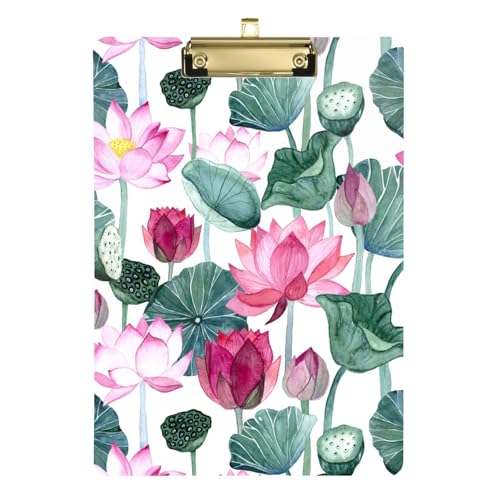 Klemmbrett mit Aquarell-Blumen- und Blumenmotiv, Shabby-Chic-Stil, Still-Klemmbrett, Metall, Papierarbeiten, Klemmbrett für Krankenschwestern, taktisch, 31,8 x 22,9 cm von famyily