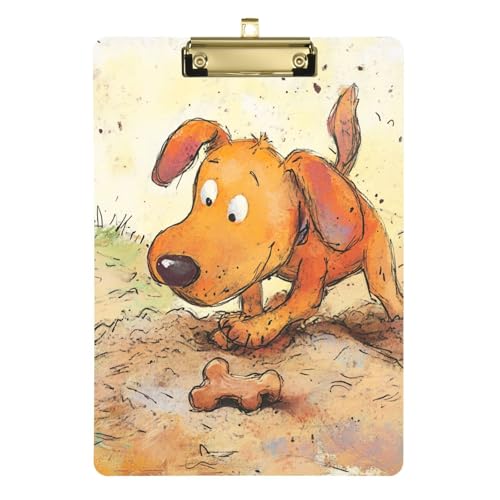 Klemmbrett mit Hundeknochen, Sand, mit großem Clip, benutzerdefinierte Klemmbretter, hängendes Klemmbrett für Kinderkrankenschwestern, 31,8 x 22,9 cm, Gelb von famyily